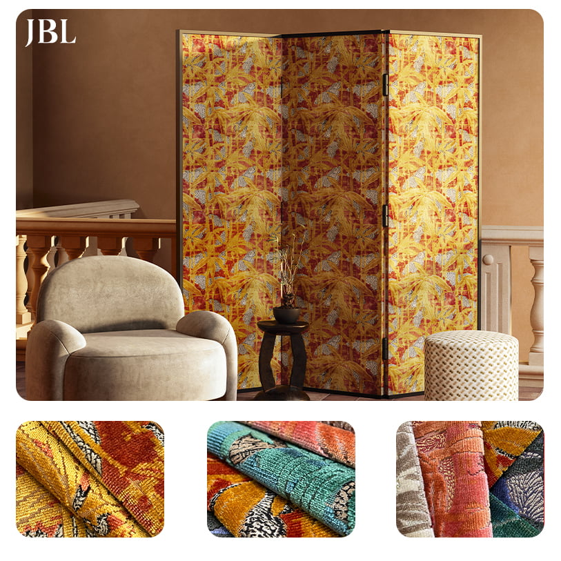 JBL উচ্চ মানের কাট-গাদা ভেলভেট ফ্যাব্রিক ফ্যাশন নতুন কালেকশন বিলাসবহুল ডিজাইন মর্ডেন স্টাইল সোফার জন্য জ্যাকার্ড ভেলভেট